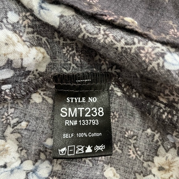 Persons cottage core floral lace detail button down shirt blouse - Picture 10 of 11